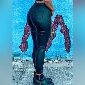 Missguided Faux leather black pants. size 6